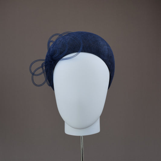 Navy Straw Wedding Guest Headband