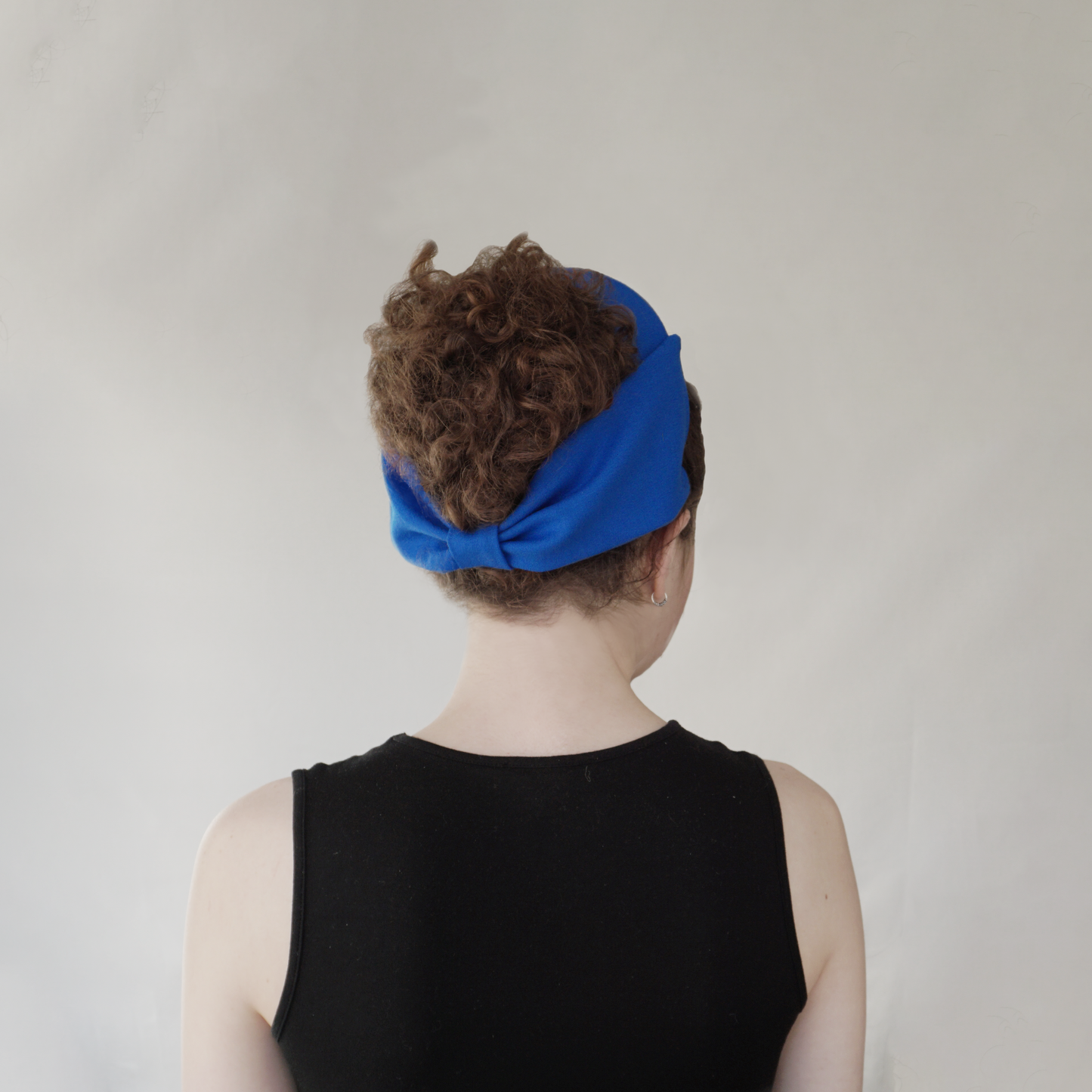 Royal Blue Wool Crepe with Bow Wedding Guest Headband